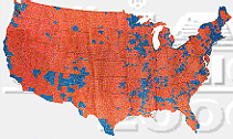 Final vote tally by counties in the US