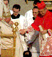 The Pope offers congratulations to Cardinal Araujo - photo from Inside the Vatican
