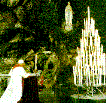Pope prays at Lourdes
