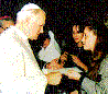 Holy Father is given Our Lady's messages from Paci - photo from 'I am the Guardian of the Faith' by Sister Bettwy