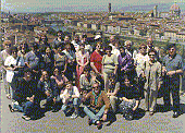 Pilgrimage group poses for picture in scenic, but hot Florence