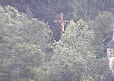 Life-size Stations of the Cross above the Grotto and village